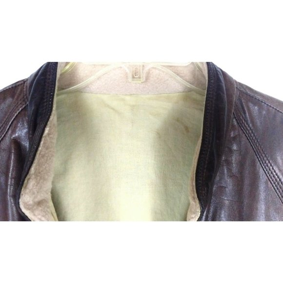 Saks Fifth Avenue mens vintage  brown leather bomber jacket - Picture 6 of 10